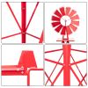 8FT Weather Resistant Yard Garden Windmill Red