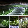 12 Pcs LED Stainless Steel Outdoor Garden Solar Lights for Pathway Walkway Patio Yard Lawn Cool White XH