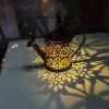 Backyard Patio Hanging Solar Metal Lamp Retro Money Hole Hollow Wind Light