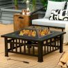 Outddor Patio Garden Beach Camping Bonfire Party Fire Pit With BBQ Grill