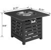 32 in. Square Ceramic Tile Top Outdoor Gas Fire Pit with Lava Rocks-Black, only for pick up