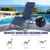 Pool Garden Patio Portable Zero Gravity Folding Reclining Lounge Chairs Table 3 Pieces Set