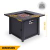 50,000 BTU Square 28 Inch/30inch  Outdoor Gas Fire Pit TableGas Firepits with Lava Rocks & Water-Proof Cover XH