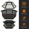 Outddor Patio Garden Beach Camping Bonfire Party Fire Pit With BBQ Grill