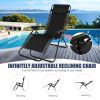 Pool Garden Patio Portable Zero Gravity Folding Reclining Lounge Chairs Table 3 Pieces Set