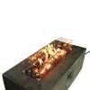 Living Source International Concrete Propane/Natural Gas Fire Pit Table with Glass