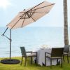 10 Feet Patio Solar Powered Cantilever Umbrella with Tilting System