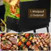 16.7x10x17.7in Portable Charcoal Grill Foldable BBQ Suitcase Grill Shelf For Outdoor Camping Picnics Garden Grilling